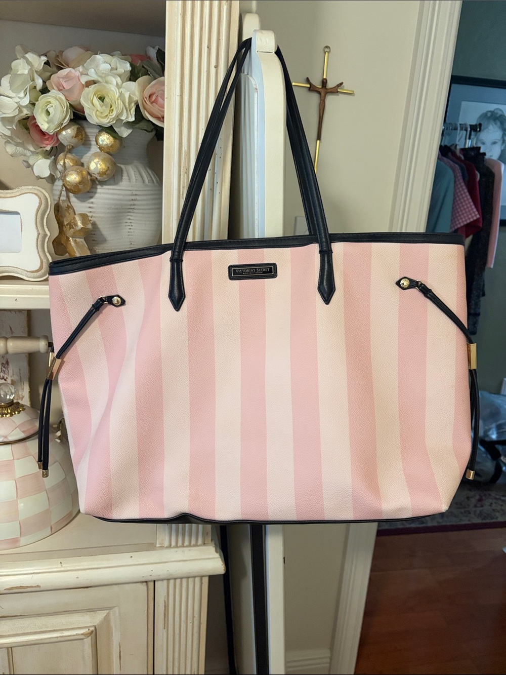 Victoria’s Secret Spade Pink Stripe Tote Bag- Super cute!